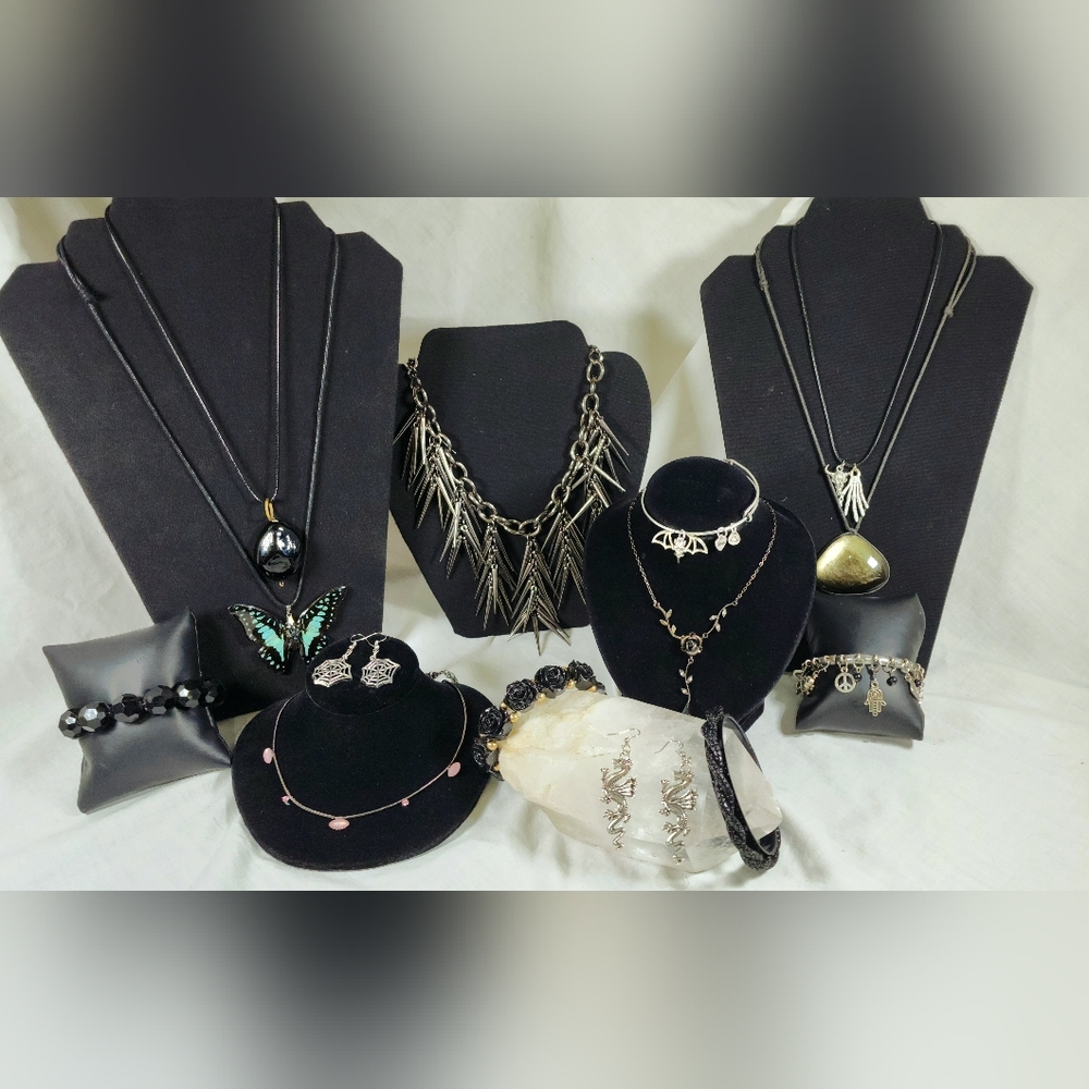 Vintage GOTHIC JEWELRY LOT - 14 Pieces